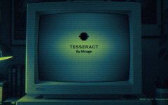 Постер Tesseract: старый монитор на столе в кислотной обработке
